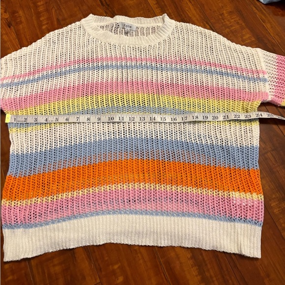 Fate VICI Collection Shades of Spring Knit Cotton Blend Striped Sweater Sz Small - Picture 11 of 15
